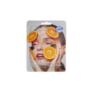 ماسک صورت ورقه‌ای CQK مدل Vitamin C Skin Rejuvenating حاوی عصاره مرکبات و ۳۰ میلی‌لیتر سرم