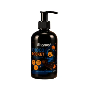 کرم آبرسان دست و صورت ویتامر مدل چوکو راکت Choco Rocket با رایحه کاکائو حجم ۲۵۰ گرم در بطری پمپی مشکی